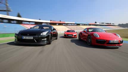Audi R8 5.2 FSI Quattro Plus, Nissan GT-R Track Edition, Porsche 911 Turbo S