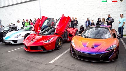 Porsche 918, Ferrari LaFerrari & McLaren P1 - Supercar Show - Lamborghini Newport Beach