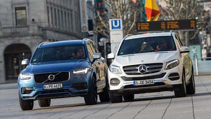 Mercedes GLE 500e, Volvo XC90 T8, Frontansicht