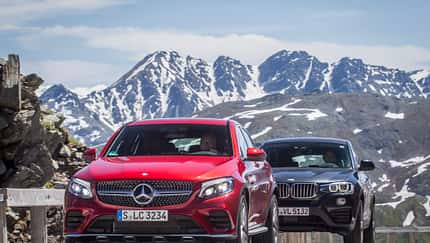 BMW X4, Mercedes GLC Coupé, Frontansicht