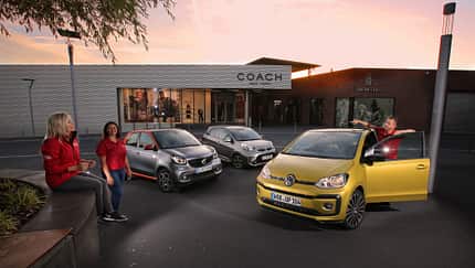 Kia Picanto 1.2, Smart Forfour 0.9, VW Up 1.0 TSI, Frontansicht