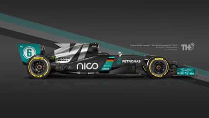 Nico Rosberg - F1-Autos mit Helm-Lackierung - 2016