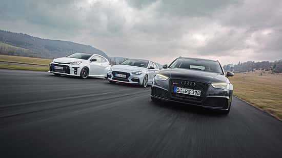 Audi RS3, Hyundai i30 N Performance, Toyota GR Yaris