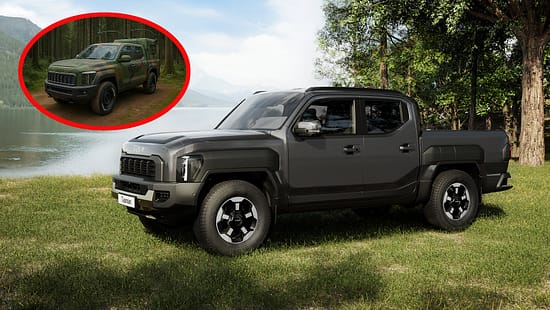 Kia Tasman Pick-up eingeklinkt Militärversion
