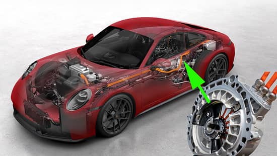 Porsche-Patent für Hybrid mit Axialfluss-Motor