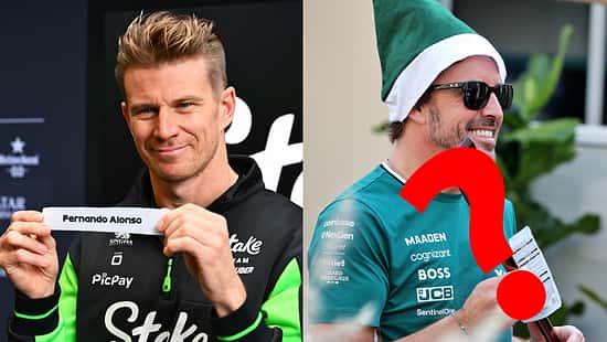 Collage - Nico Hülkenberg / Fernando Alonso - Wichteln - GP Abu Dhabi 2025