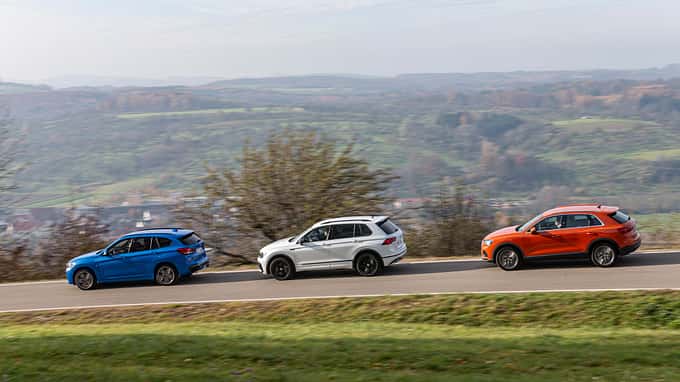 VW Tiguan 2.0 TSI 4Motion, BMW X1 25i xDrive, Audi Q3 45 TFSI Quattro, Vergleichstest, ams2619, Audi, Q3 VW Tiguan 2.0 TSI 4Motion, BMW X1 25i xDrive, Audi Q3 45 TFSI Quattro, Exterieur