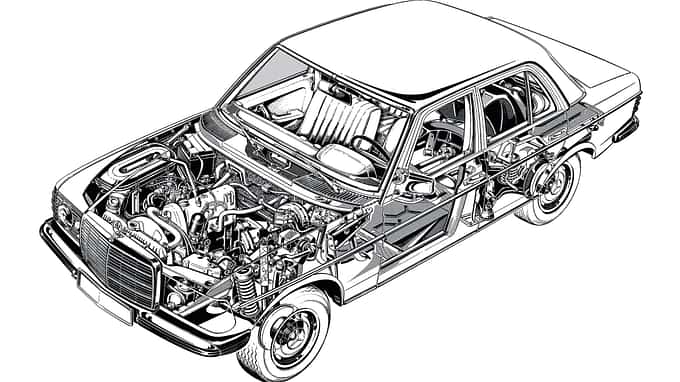Mercedes-Benz W123 (1976-1985) Schnittzeichnung