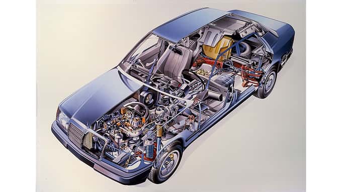 09/2024, Mercedes-Benz, W124, E-Klasse, 40 Jahre, Youngtimer, Oldtimer, 200E bis E500, 1984 bis 2034 Mercedes-Benz W124 (1984 bis 1995) Schnittzeichung
