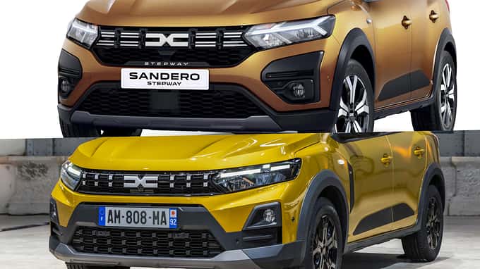 10/2025 Collage Dacia Sandero / Stepway alt gegen neu