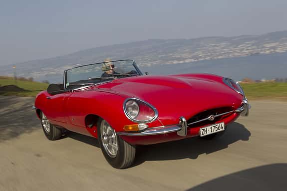 Jaguar E-Type Serie 1, Frontansicht, lange Front