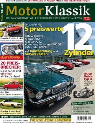 Motor Klassik, mokla0912, mokla, 0912, 09/2012, Hefttitel Motor Klassik - Hefttitel, Titel 09/2012