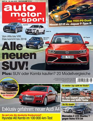 auto motor und sport, Heft 16 / 2015, Titel, Vorschau auto motor und sport, Heft 15 / 2016, Titel, Vorschau