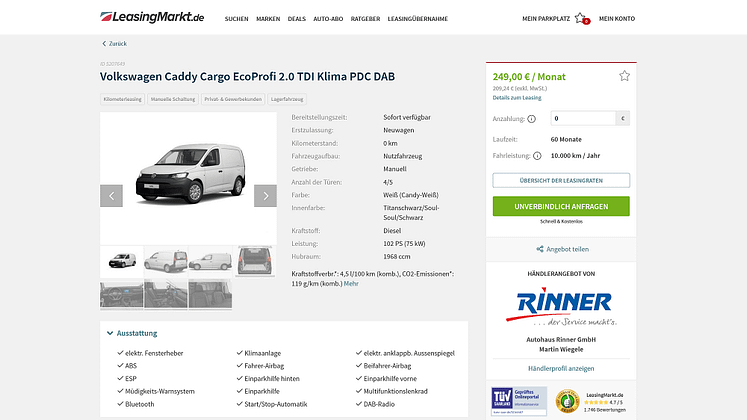 VW Leasing Angebote, VW Caddy