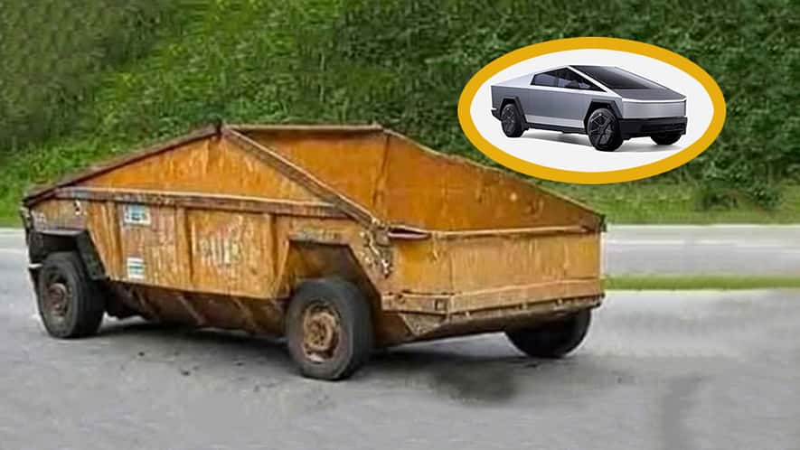 Tesla Cybertruck:  Inventată după designul unui container de gunoi?