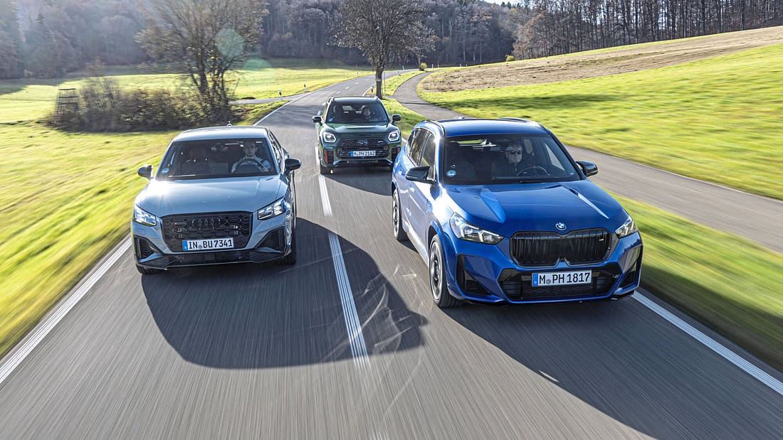 Audi SQ2, BMW X1 M35i, Mini JCW Countryman im Test: Wie viel Sport steckt in drei Kompakt-SUV?