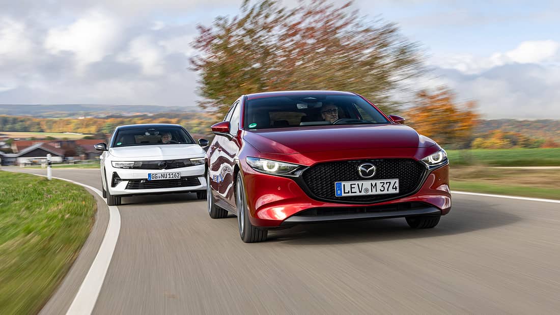 Mazda 3 e-Skyactive und Opel Astra Hybrid im Test: Der eine wird geliebt, der andere gewählt