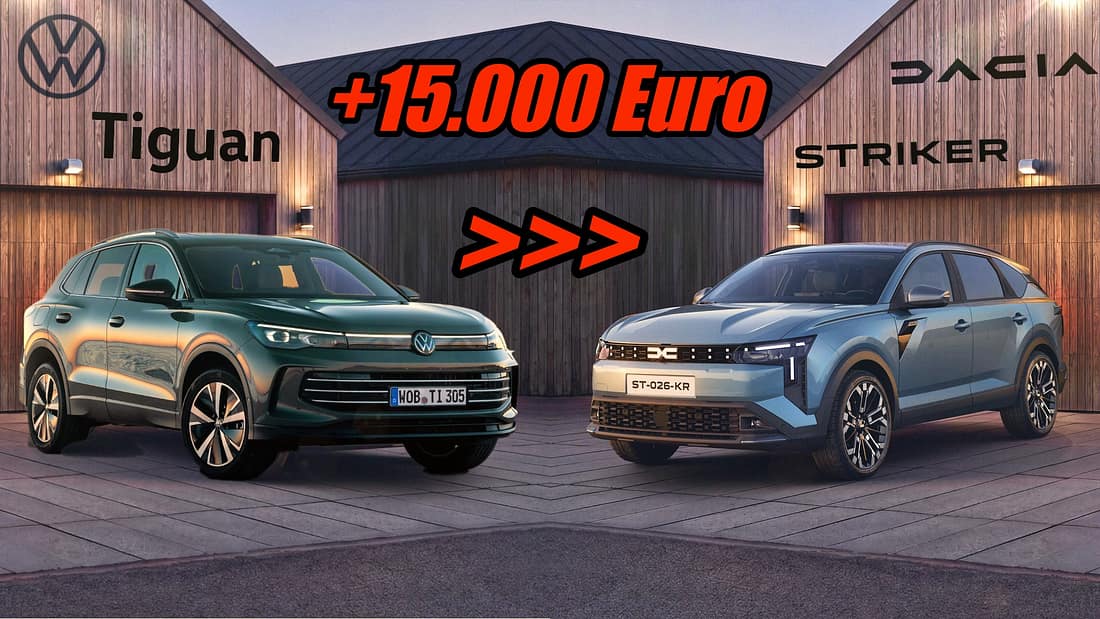 Vergleich VW Tiguan vs. Dacia Striker: 15.000 Euro billiger und besser als der Tiguan?