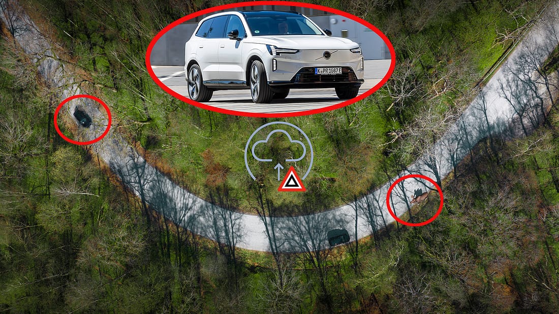 Neue Sicherheitsfunktionen für EX90, ES90 und EX60: Volvos können jetzt um die Ecke sehen