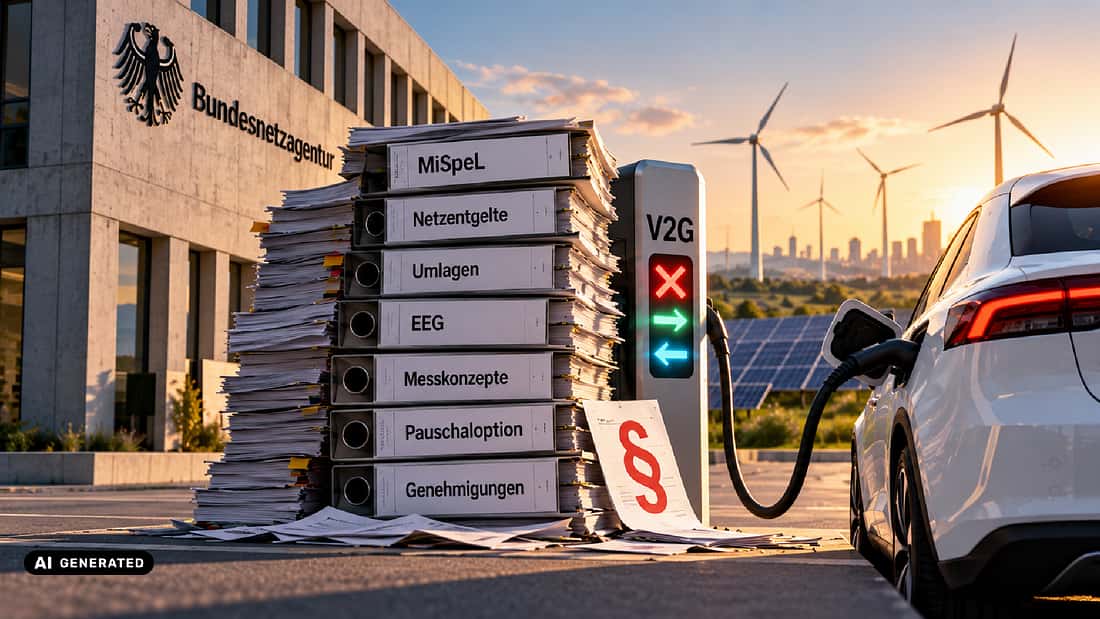 V2G-Regelung für E-Auto-Akkus als Stromspeicher: Eine Behörde könnte 175 Milliarden Euro vernichten