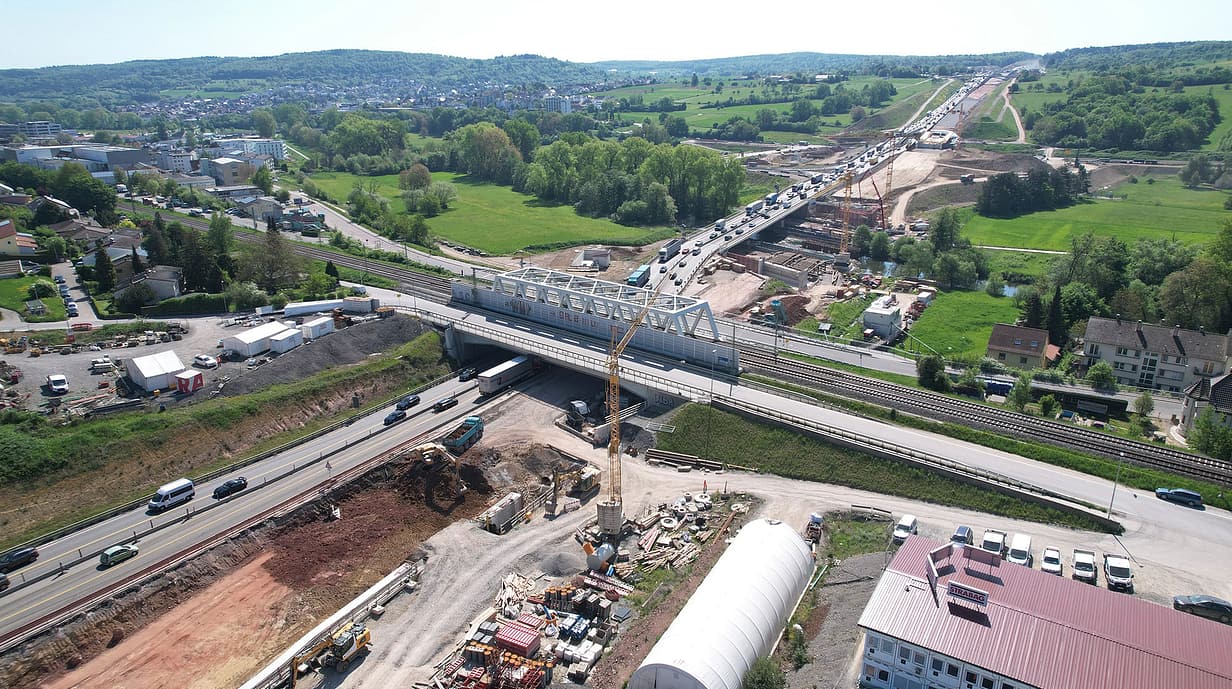 Autobahn A8 Enztalquerung Baustelle