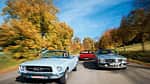Ferrari Mondial T Cabrio, Mercedes 500 SL, Ford Mustang Convertible