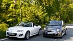 Abarth 500C, Mazda MX-5 2.0, beide Fahrzeuge, Frontansicht
