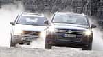 Volvo XC 90 D5 AWD Summum, VW Touareg V6 TDI Blue Motion, Frontansicht