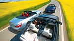 BMW 650i, Mercedes SL 500, Porsche 911 Carrera S, von oben