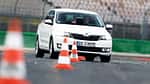 Skoda Rapid 1.2 TSI Green Tec, Frontansicht, Slalom