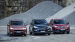Honda CR-V, Hyundai Santa Fe, Mitsubishi Outlander, Frontansicht