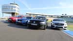BMW 125i, Ford Focus ST, Mercedes A 250, VW Golf GTI, Frontansicht
