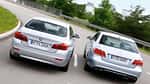 BMW 530d, Mercedes E 350 Bluetec, Heckansicht