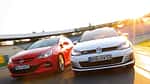 Opel Astra 2.0 CDTi Biturbo, VW Golf GTD, Frontansicht