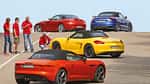 Porsche Boxster, Jaguar F-Type, Audi TT RS, BMW Z4, Seitenansicht