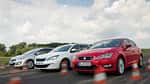 Hyundai i30 1.6, Peugeot 308 125 THP, Seat Leon 1.4 TSI, Frontansicht