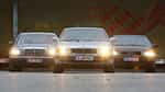 Audi V8, BMW 740i, Mercedes 420 SE, Frontansicht