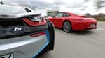 BMW i8, Porsche 911 Carrera S, Heck