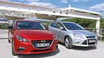 Ford Focus 1.0 Ecoboost, Mazda 3 Skyaktiv-G 100, Frontansicht