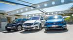 BMW i3, Mercedes B-Klasse Electric Drive, VW e-Golf, Frontansicht