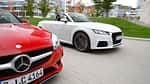 Audi TT 2.0 TDI Ultra, Mercedes SLC 250 d, Frontansicht