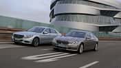 BMW 740Le iPerformance, Mercedes S 500 e, Seitenansicht