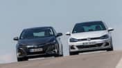 Toyota Prius Plug-in Hybrid, VW Golf GTE Front