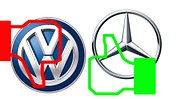 VW down, MB up
