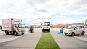 BYD T6 light truck, BYD counterbalance forklift, BYD Q1M yard tractor, BYD pedestrian pallet truck, BYD T3 van