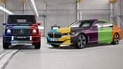 BMW 7er und Mercedes G bunt