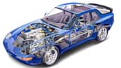 Porsche 968 freigestellt Schnittzeichnung