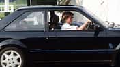 Princess Diana with Prince William on the backseat in her Ford Escort RS Turbo Mk3