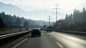 Schweiz Autobahn Stromkabel