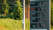 Fuel Prices Displayed on a Signpost in a Rural Area During the Day